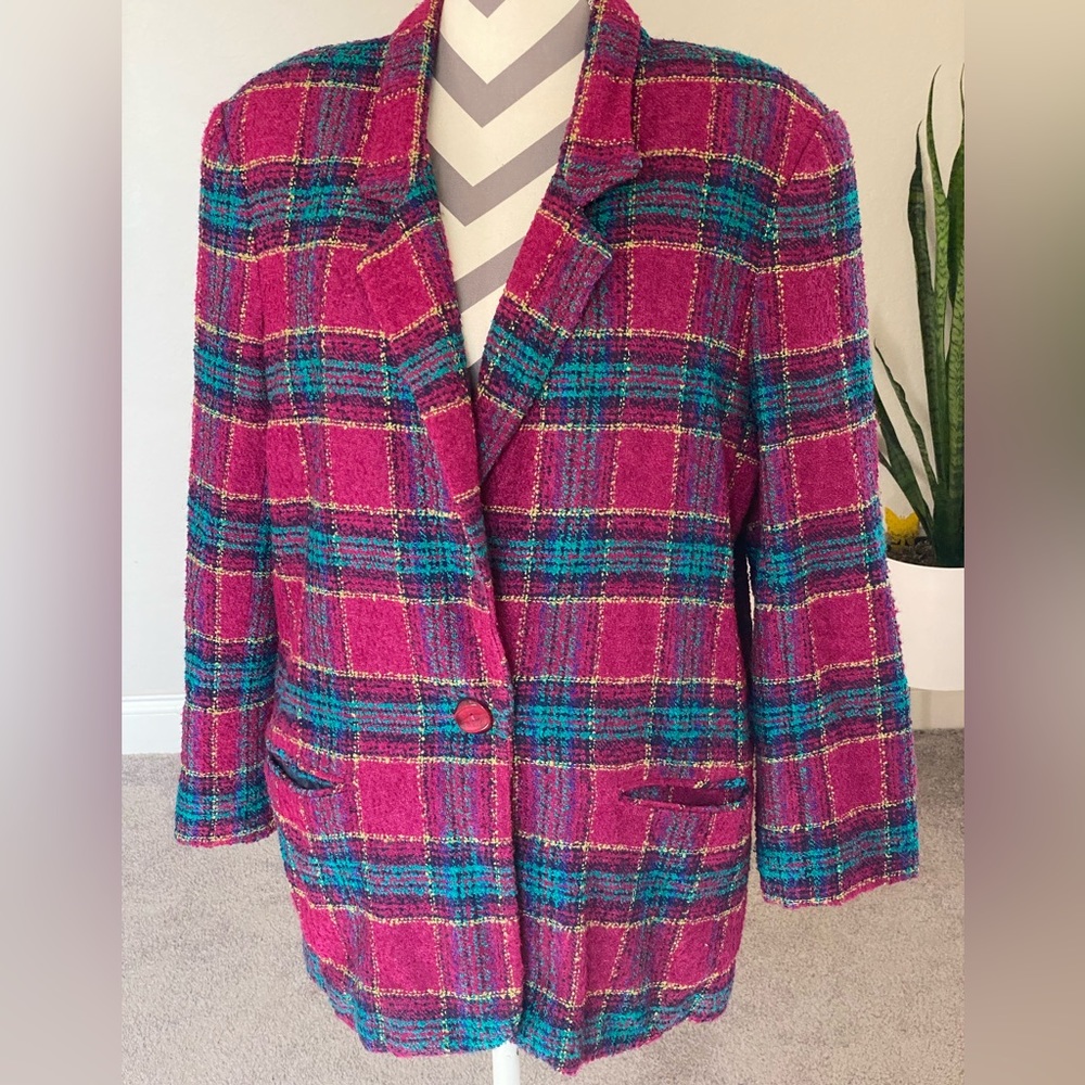 Vintage Worthington Blazer / Plaid Jacket
•Colorful Blazer 
•Good condition